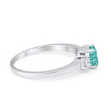 Solitaire Engagement Ring Oval Simulated Cubic Zirconia 925 Sterling Silver