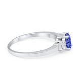 Solitaire Engagement Ring Oval Simulated Cubic Zirconia 925 Sterling Silver