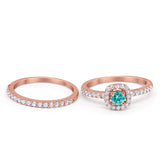 Wedding Band Ring Round Piece Simulated Cubic Zirconia 925 Sterling Silver