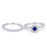 Wedding Band Ring Round Piece Simulated Cubic Zirconia 925 Sterling Silver