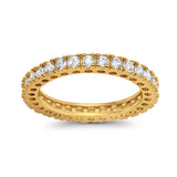 Eternity Wedding Band Rings Round Simulated CZ 925 Sterling Silver