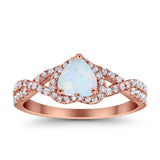 Heart Promise Ring Infinity Shank Simulated Cubic Zirconia 925 Sterling Silver