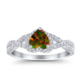 Heart Promise Ring Infinity Shank Simulated Cubic Zirconia 925 Sterling Silver