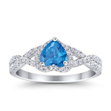 Heart Promise Ring Infinity Shank Simulated Cubic Zirconia 925 Sterling Silver