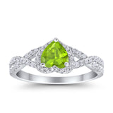 Heart Promise Ring Infinity Shank Simulated Cubic Zirconia 925 Sterling Silver