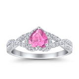 Heart Promise Ring Infinity Shank Simulated Cubic Zirconia 925 Sterling Silver