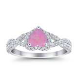 Heart Promise Ring Infinity Shank Simulated Cubic Zirconia 925 Sterling Silver