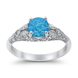 Vintage Wedding Ring Round Cubic Zirconia 925 Sterling Silver RC105152