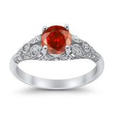 Vintage Wedding Ring Round Cubic Zirconia 925 Sterling Silver RC105152