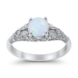Vintage Wedding Ring Round Cubic Zirconia 925 Sterling Silver RC105152