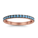 Full Eternity Stackable Wedding Rings Simulated CZ 925 Sterling Silver