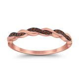 Half Eternity Infinity Twisted Band Rings Simulated CZ 925 Sterling Silver