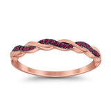 Half Eternity Infinity Twisted Band Rings Simulated CZ 925 Sterling Silver