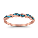 Half Eternity Infinity Twisted Band Rings Simulated CZ 925 Sterling Silver