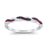 Half Eternity Infinity Twisted Band Rings Simulated CZ 925 Sterling Silver