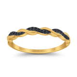Half Eternity Infinity Twisted Band Rings Simulated CZ 925 Sterling Silver
