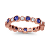 Full Eternity Wedding Ring Simulated CZ 925 Sterling Silver