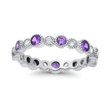 Full Eternity Wedding Ring Simulated CZ 925 Sterling Silver