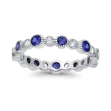 Full Eternity Wedding Ring Simulated CZ 925 Sterling Silver