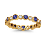 Full Eternity Wedding Ring Simulated CZ 925 Sterling Silver