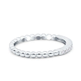 Infinity Twisted Half Eternity Wedding Band Ring Round Simulated Cubic Zirconia 925 Sterling Silver