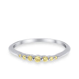 Thin Half Eternity Wedding Band Ring Round Simulated CZ 925 Sterling Silver