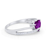 Engagement Heart Promise Ring Simulated Cubic Zirconia 925 Sterling Silver