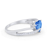 Engagement Heart Promise Ring Simulated Cubic Zirconia 925 Sterling Silver