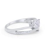 Engagement Heart Promise Ring Simulated Cubic Zirconia 925 Sterling Silver