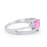 Engagement Heart Promise Ring Simulated Cubic Zirconia 925 Sterling Silver