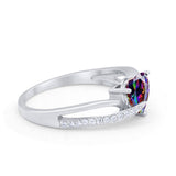 Engagement Heart Promise Ring Simulated Cubic Zirconia 925 Sterling Silver