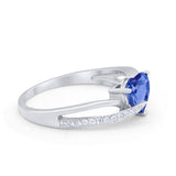 Engagement Heart Promise Ring Simulated Cubic Zirconia 925 Sterling Silver