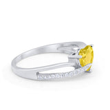 Engagement Heart Promise Ring Simulated Cubic Zirconia 925 Sterling Silver