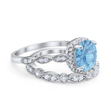 Halo Solitaire Piece Engagement Ring Simulated Cubic Zirconia 925 Sterling Silver