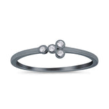 Fashion Petite Dainty Ring Eternity Simulated Cubic Zirconia 925 Sterling Silver
