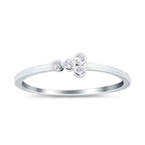 Fashion Petite Dainty Ring Eternity Simulated Cubic Zirconia 925 Sterling Silver