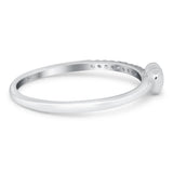 Wedding Heart Promise Ring Round Simulated Cubic Zirconia 925 Sterling Silver