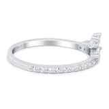 Half Eternity Fashion Ring Marquise Simulated Cubic Zirconia 925 Sterling Silver (9mm)