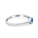Petite Dainty Wedding Ring Bezel Simulated Cubic Zirconia 925 Sterling Silver