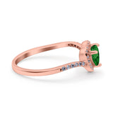 Halo Heart Art Deco Wedding Bridal Ring Round Simulated Cubic Zirconia 925 Sterling Silver