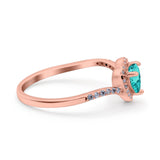 Halo Heart Art Deco Wedding Bridal Ring Round Simulated Cubic Zirconia 925 Sterling Silver