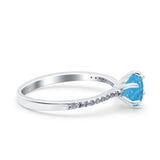 Art Deco Wedding Engagement Bridal Ring Round Simulated Cubic Zirconia 925 Sterling Silver