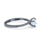 Art Deco Wedding Engagement Bridal Ring Round Simulated Cubic Zirconia 925 Sterling Silver