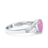 Teardrop Dainty Art Deco Pear Wedding Engagement Bridal Ring Round Simulated Cubic Zirconia 925 Sterling Silver
