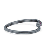 Snake Ring Oxidized Band Solid 925 Sterling Silver Thumb Ring (6mm)