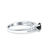 Art Deco Wedding Engagement Bridal Ring Round Simulated Cubic Zirconia 925 Sterling Silver