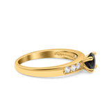 Art Deco Wedding Engagement Bridal Ring Round Simulated Cubic Zirconia 925 Sterling Silver