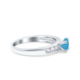 Art Deco Wedding Engagement Bridal Ring Round Simulated Cubic Zirconia 925 Sterling Silver