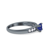 Art Deco Wedding Engagement Bridal Ring Round Simulated Cubic Zirconia 925 Sterling Silver