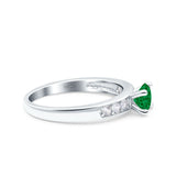 Art Deco Wedding Engagement Bridal Ring Round Simulated Cubic Zirconia 925 Sterling Silver